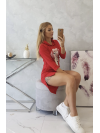 Dámske mikinové šaty s farebnou potlačou, červené